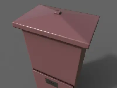 PBR Electric Box Red V4 Low-poly 3D model