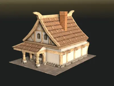 Medieval house 3D model 10