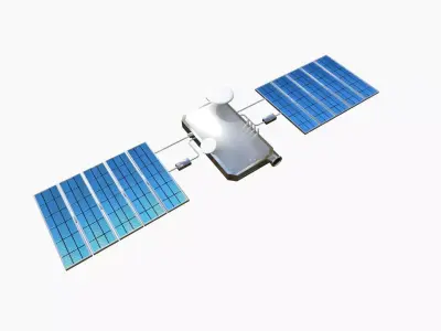 Satellite I08 Aluminum - SciFi Space Design Low-poly 3D model