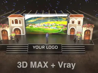 European Village LED Event Stage 3D model
