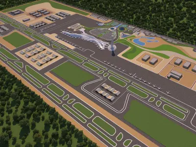 0140 - Airport Architecture Project - 2Ds Drawing - 3Ds Files 3D model