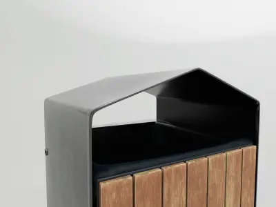 Modern Timber Street bin Vol 03 Game Ready PBR Low-poly 3Dmodel Low-poly 3D model