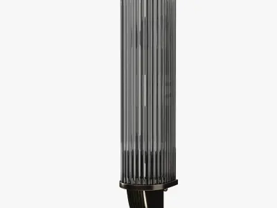 Art Deco style nickeled brass and glass wall sconce 3D model