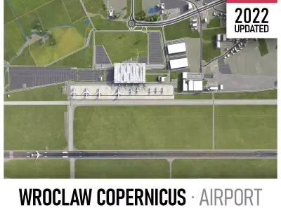 Wroclaw Airport Low-poly 3D model
