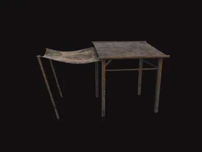 Medieval Butcher Stall Low-poly 3D model