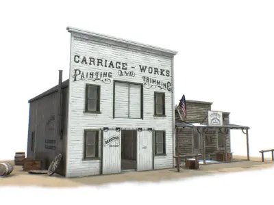 Western Buildings Collection Low-poly 3D model