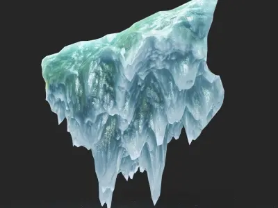 Low poly Curve Ice Spike 230503 Low-poly 3D model