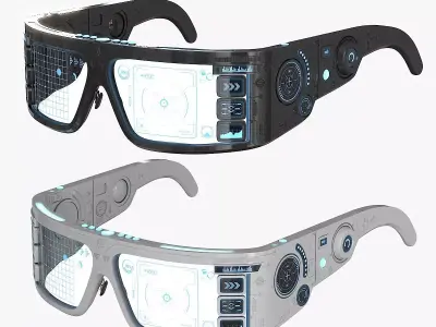 Sci Fi Smart Glasses Low-poly 3D model