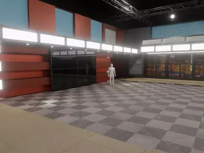 Late Night TV Studio  Low-poly 3D model