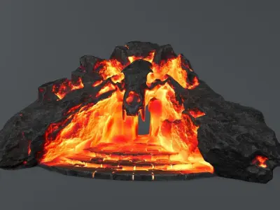 Skull Gate 11 Low-poly 3D model