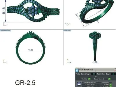 99 WOMEN RING FILES LESS THAN 3 GM LIGHT WT  3D print model