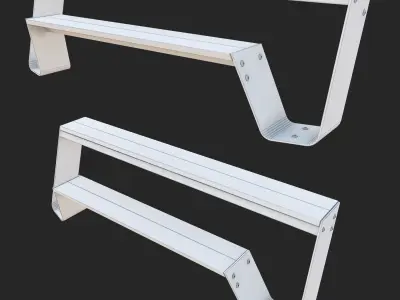 Multi-functional city bench 3D model