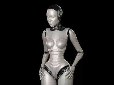 SCI - FI ROBOT WOMAN RIGGED BASIC EDITION 3D model