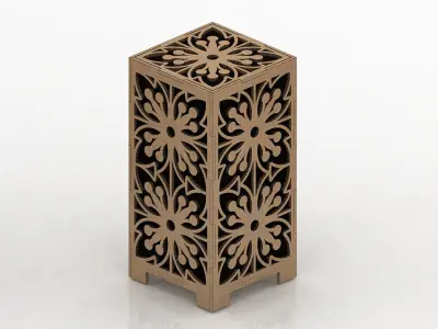 Wooden Lamp pack Laser Cut desk lamp lampshade set Low-poly 3D model