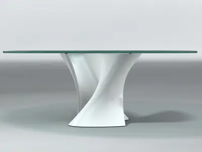 S Table oval glass with base 3D model