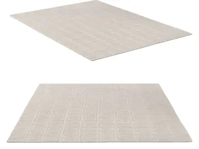 RAJOURI HAND-KNOTTED SILK WOOL RUG 3D model