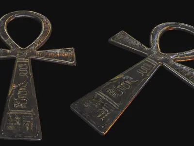 Ankh Wall Plague Low-poly 3D model