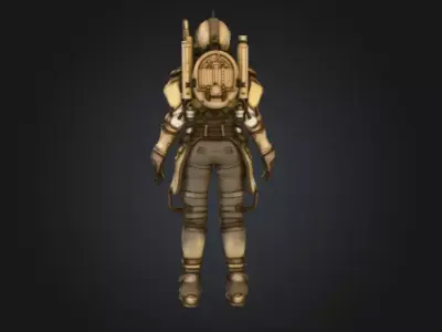 Steampunk Diver Blueprint Low-poly 3D model