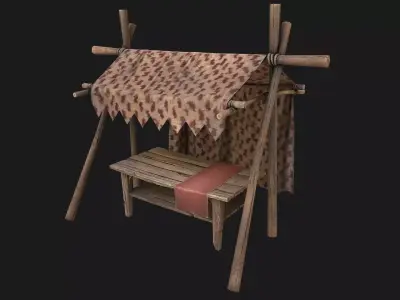Medieval Market Tent Low-poly 3D model