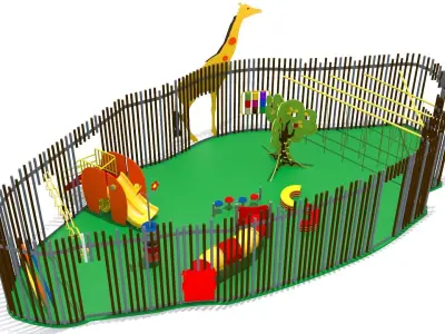 Garden Playground Low-poly 3D model