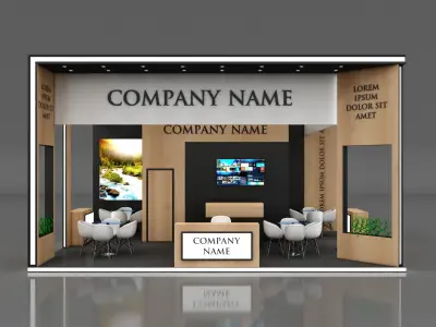 Booth Exhibition Stand Stall 8x6m Height 450 cm 3 Side Open 3D model