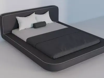 minimalist bed  soft 3D model