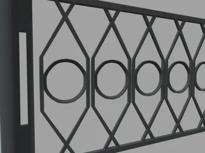 Fence 06 Low-poly 3D model