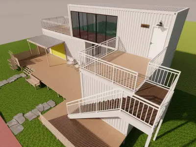 Container coffee shop-9 3D model