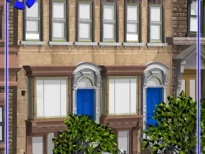 Brownstone Street Scene 1 3D model