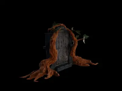 Stylized door gateway Low-poly 3D model