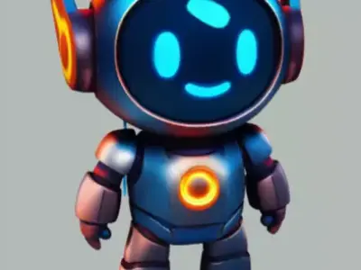  Futuristic Stylized Companion Bot  3D model