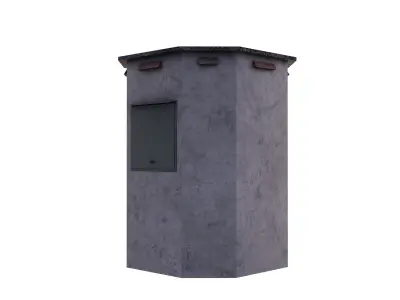 German octagonal railway distribution house Schalthaus Achteck Low-poly 3D model