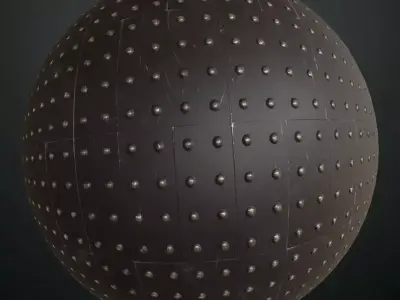 Dark Scratched Riveted Metal Plates PBR SEAMLESS Texture