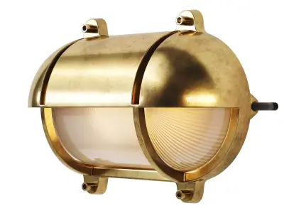 Oval Brass Bulkhead Wall Lamp 3D model