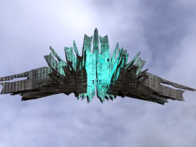 Cyberpunk Dystopian crystal Star shard collection 3D model