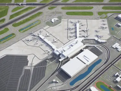 West Palm Beach - Airport - PBI Low-poly 3D model