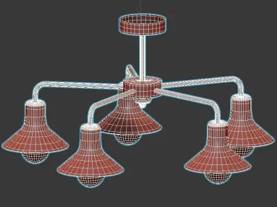 Vitaluce7 ceiling light with five lights 3D model