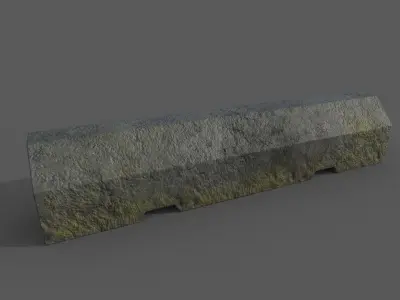 Concrete Barrier Type 7 Low-poly 3D model
