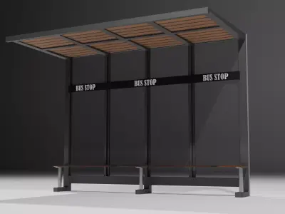 Bus Stop   Low-poly 3D model