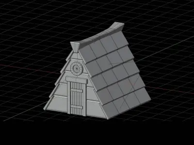 Wooden Cabin 3D Illustration 3D model