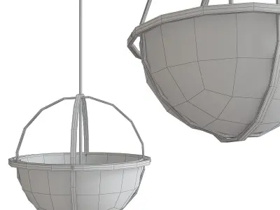Globe Pendant Lights low poly 3d model Low-poly 3D model