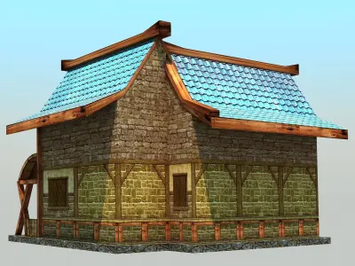 Village house - Low poly Low-poly 3D model