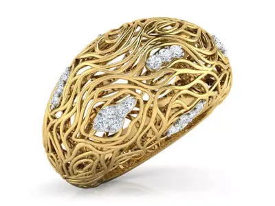 Bhoma Wood Grain Ring 3D print model