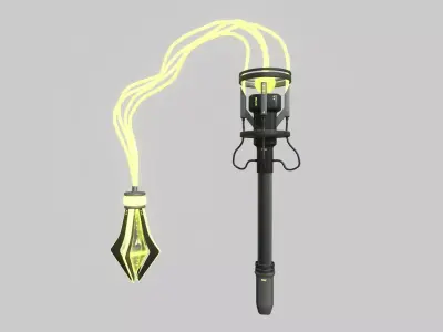 SciFi Flail A05 Black Yellow - Sci Fi Weapon Design Low-poly 3D model