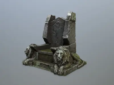 Lion Throne Low-poly 3D model