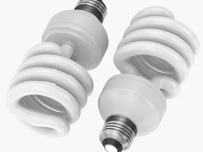 Fluorescent light bulb Low-poly 3D model