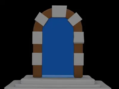 low-poly portel door Free low-poly 3D model