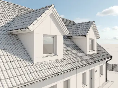 German Duplex House 3D model