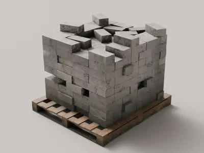 Shipping Container House Props Low-poly 3D model