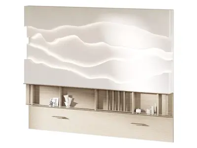 Decorative wall panel for bedroom with backlight 3D model